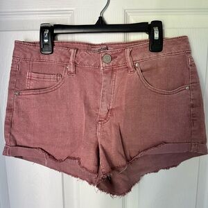 Pink denim shorts